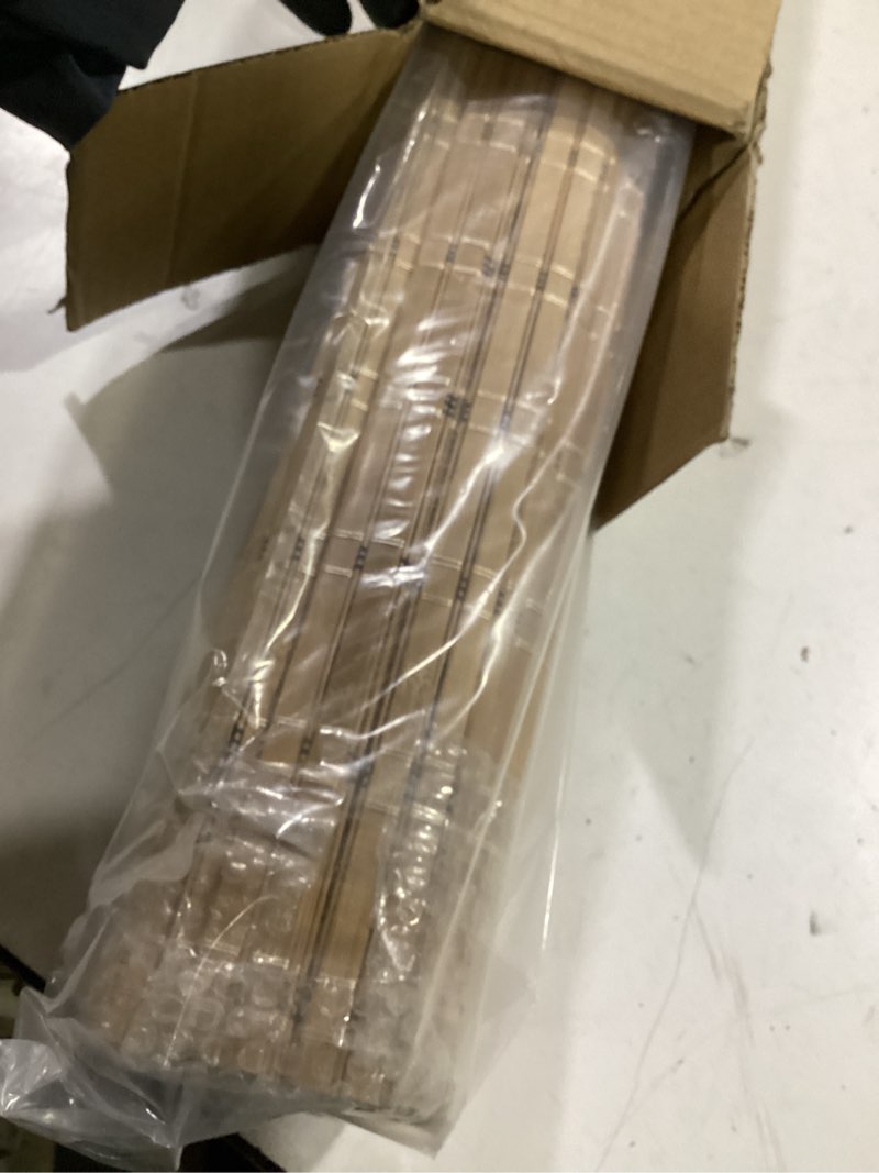 Condition photo showing Good Condition for lazblinds cordless bamboo roman shades, light filtering window treatment, roll up bamboo blinds for windows, 29'' w x 60'' h light filtering-brown206 29'' w x 60'' h
