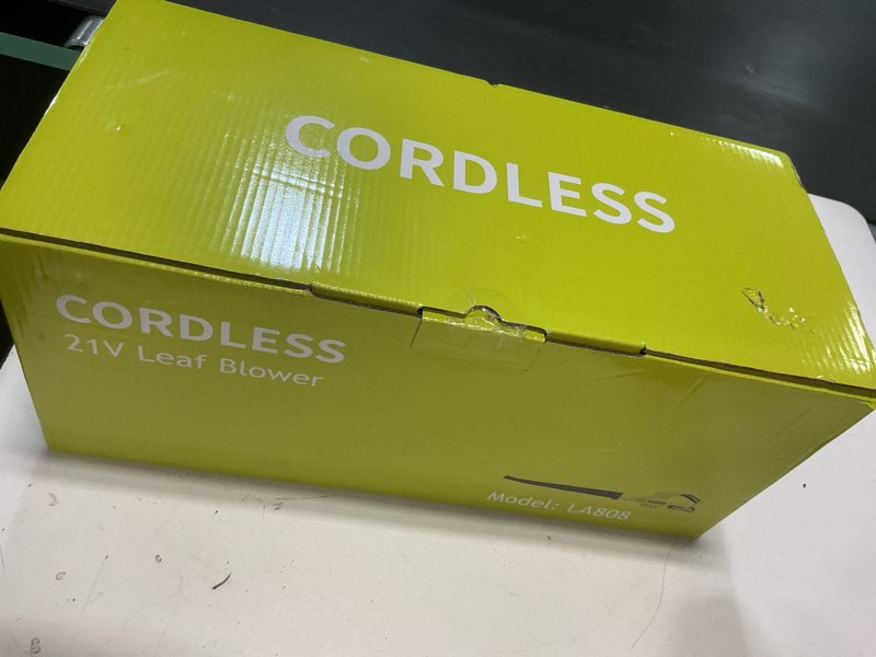 Condition photo showing Good Condition for Leaf Blower Cordless - 21V Powerful Electric Leaf Blower with 2 Batteries and Charger, 2 Speed Modes, 2.0Ah Lightweight Battery Powered Leaf Blowers for Lawn Care, Patio, Dust, Blowing Leaves Green