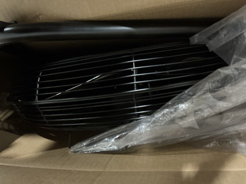 Condition photo showing As Is for utilitech 20-in 120-volt 3-speed high velocity indoor black floor fan