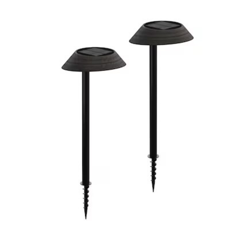 harbor breeze 2 -pack 90 -lumens brushed bronze solar led outdoor path light kit with dusk-to-