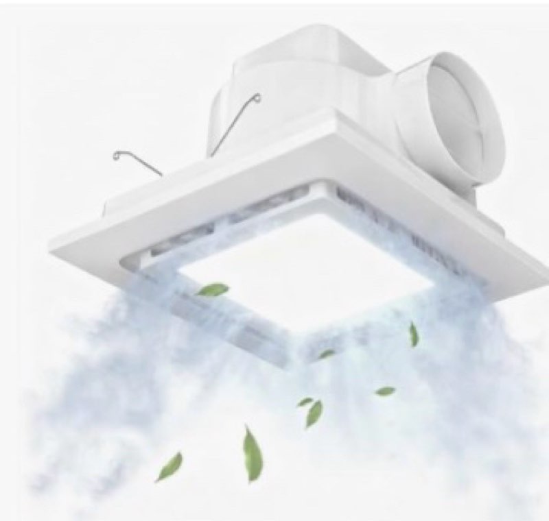 nuanchu 2 pack 12.2" bathroom exhaust fan with light, 110 cfm quiet 1.0 sone, mounting opening 11.81