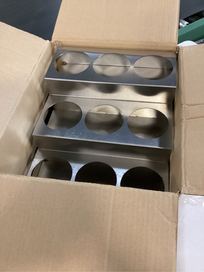 Condition photo showing Good Condition for rattleware 3-tier stainless steel 9 bottle coffee syrup wire rack fifths – shelves for wine or condiments - durable storage organizer for home, kitchen, office, garage, or commercial use (silver)