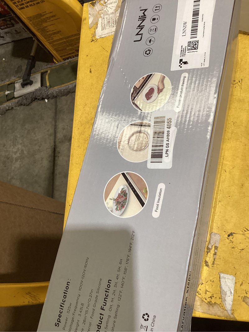 Condition photo showing Good Condition for food warming mat with heat-resistant pad, 26x15 inch, 6-level temp 6-hour timer, child lock safety,food warmer chafing dishes for buffet. warm white 26x15 inch