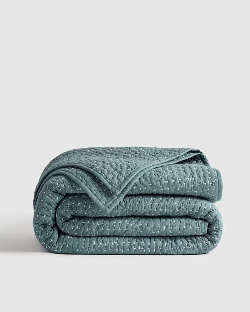 quince organic cotton hand stitched quilt set 3 pieces king 