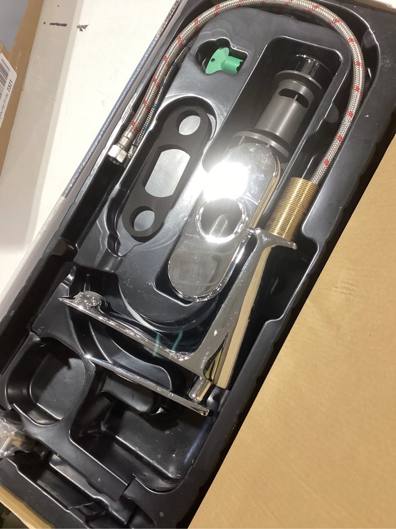 Condition photo showing Good Condition for Moen Karis Chrome One-Handle Single Hole Bathroom Sink Faucet with Optional Deckplate, 84346