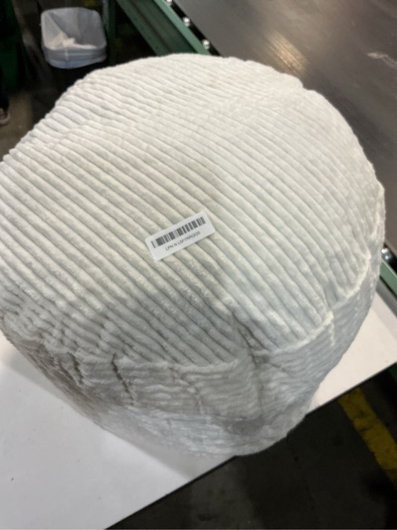 Condition photo showing Good Condition for AS AWESLING Round Ottoman Foot Rest Pouf for Living Room Couch - Soft Plush Hassock Beige 20"D x 20"W x 15"H