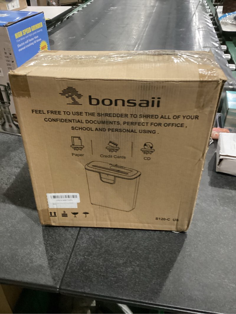 Condition photo showing New/Like New for Bonsaii Paper Shredder for Home Use, 8-Sheet StripCut Home Office Shredder, CD/Credit Card Shredder Machine with Overheat Protection, 3.4 Gallons Wastebasket 8 Sheet (Black)
