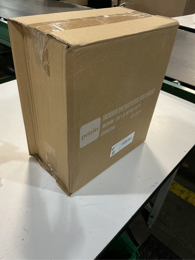 Condition photo showing New/Like New for indoor dog house - orthopedic dog tent bed w/egg-crate foam - pet bed with cover cave - waterproof lining - nonskid bottom, ideal for large breeds & fits 36-inch crate - 35"x22" 35"l x 22"w x 23"th charcoal