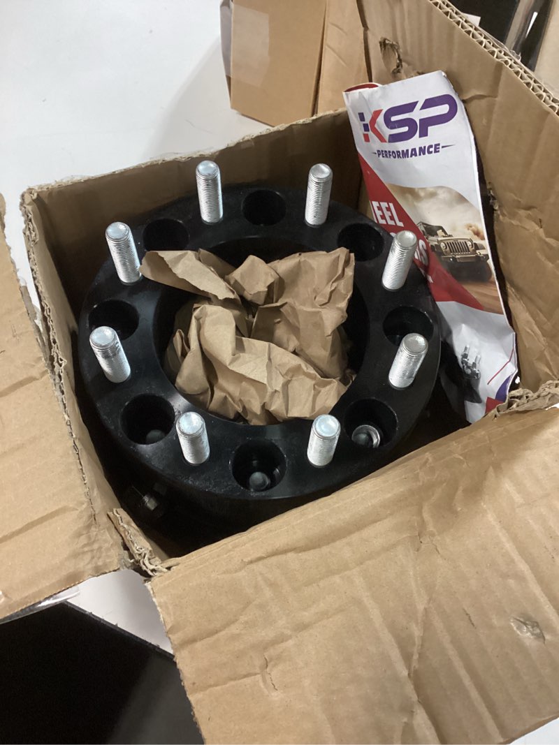 Condition photo showing As Is for KSP 8x170 Wheel Spacers for F250 F350 2003-2024, 2"(50.8mm) Heavy Duty Tire Spacers with 14mmx1.5 Studs 125mm Center Bore, Forged Lug-Centric Wheel Spacer Fit 8 Lug F250 F350, Not Hub Lip Black 2" 2003-2024 F250 F350