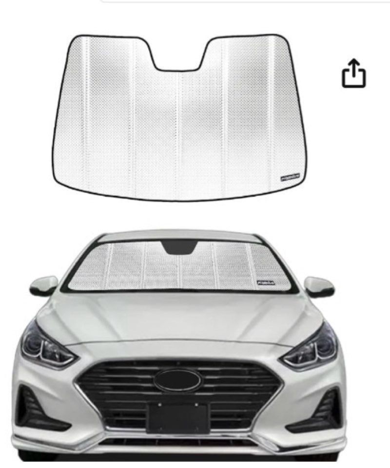 Pigenius Windshield Sun Shade for Hyundai Sonata 2015-2019 with Rearview Mirror Mounted Camera. Refl