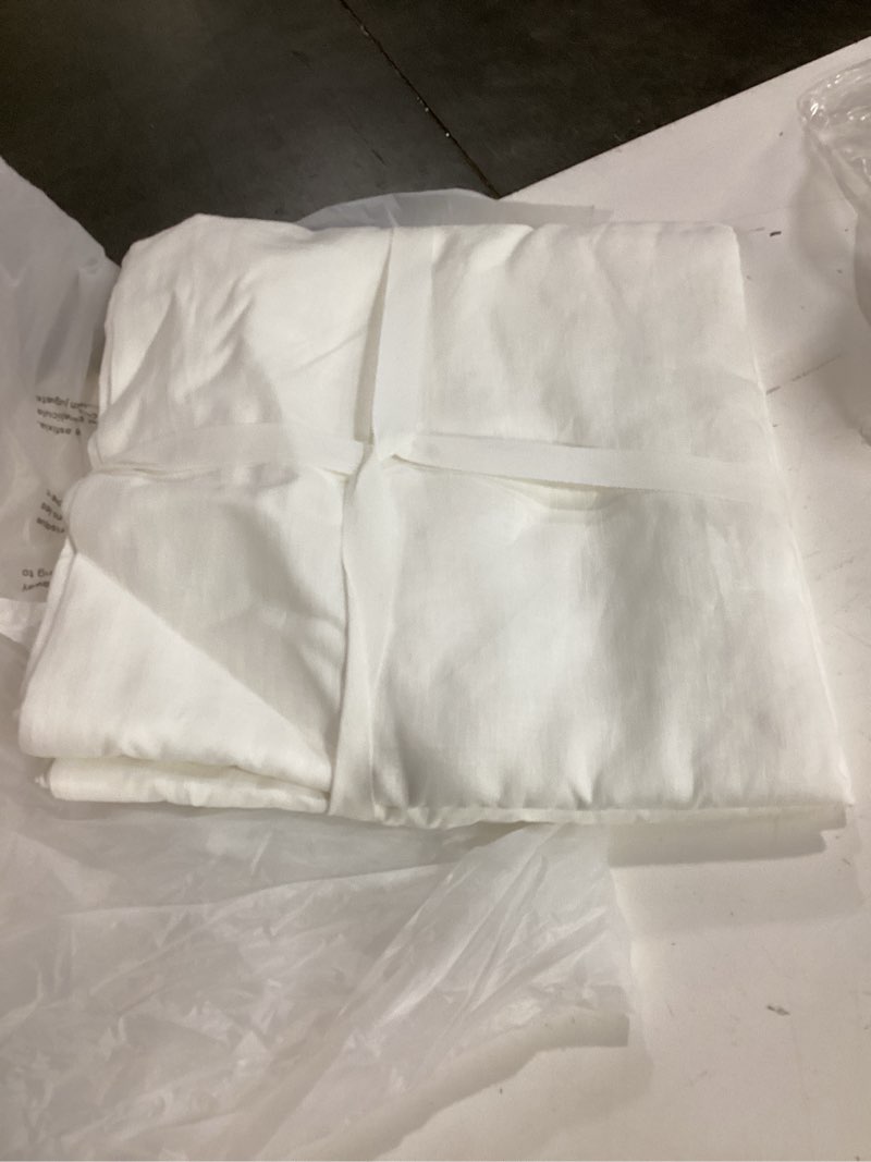 Condition photo showing Good Condition for european linen curtain, 48x84, white (single panel)