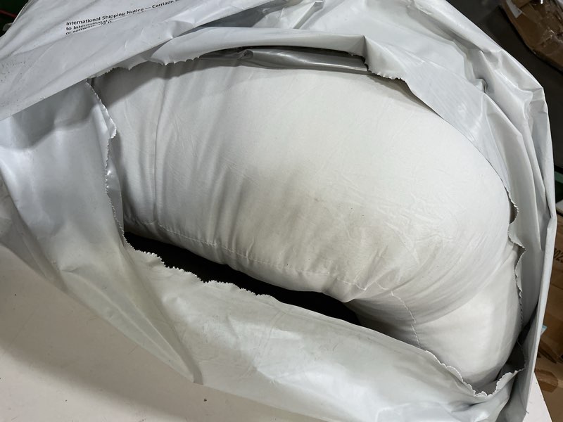Condition photo showing As Is for miulee 14x36 inch throw pillow insert premium throw pillow virgin microfiber stuffer rectangle pillow for sofa bed couch