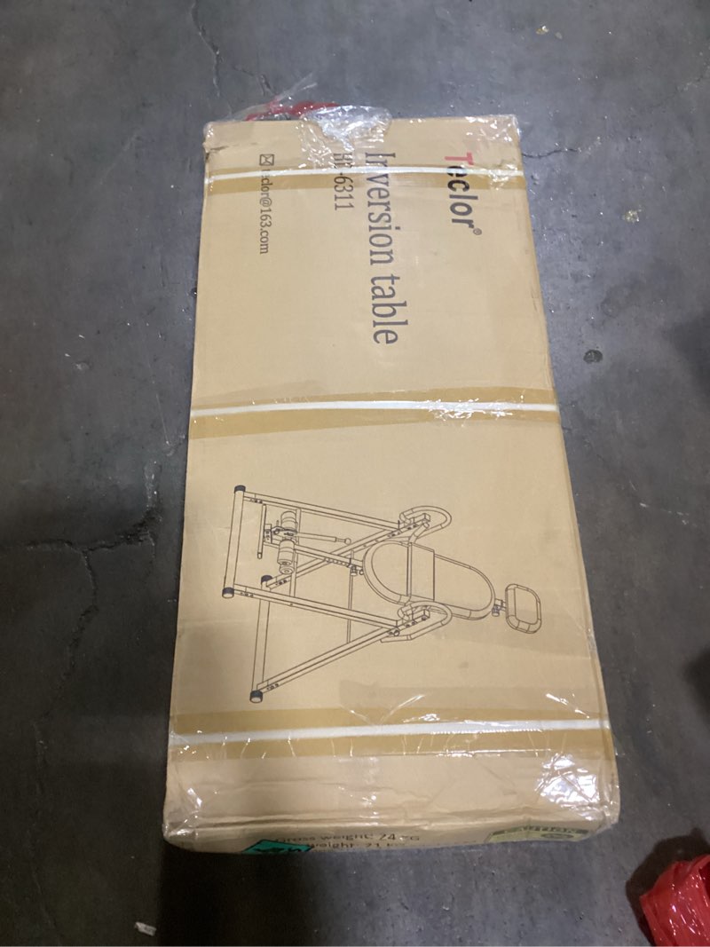 Condition photo showing New/Like New for inversion table for back pain relief, 350 lbs capacity strength training inversion equipment, decompression table for pain therapy training with safe belt & comfortable ankle holders