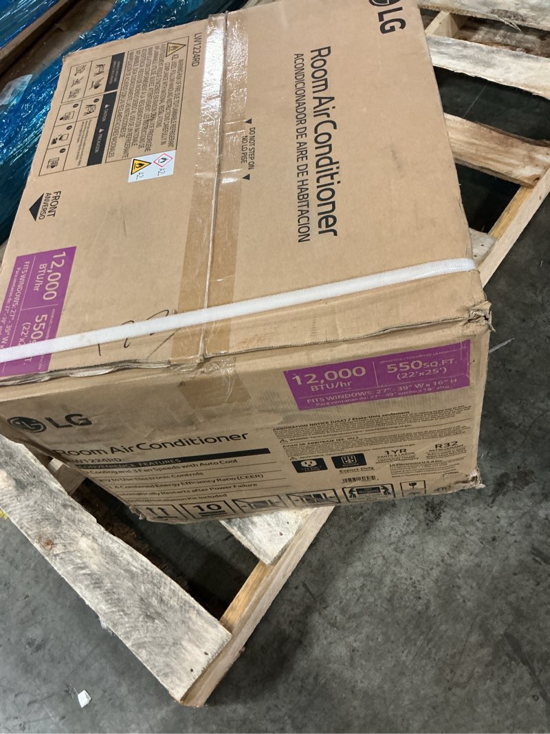 Condition photo showing Good Condition for lg 12,000 window air conditioner, 115v, 700 sq.ft. (25' x 28' room size), quiet operation, electronic control with remote, 3 cooling & fan speeds, auto restart, 12000 btu, white 12000 btu cool only 115v white