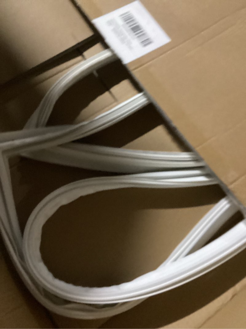 Condition photo showing As Is for upgrade 242193206 refrigerator fresh food door gasket, compatible with frigidaire, kenmore, crosley, white-westinghouse refrigerators, replacement parts include ap5806733, ps949381, eap9493819