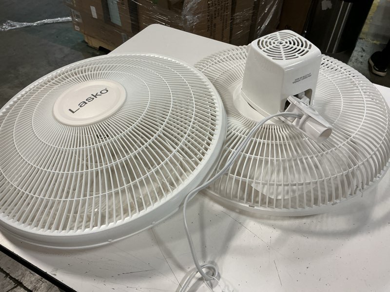 Condition photo showing As Is for lasko oscillating pedestal fan - lasko fan with adjustable height and 3 cooling speeds, portable, 18", white, 1820