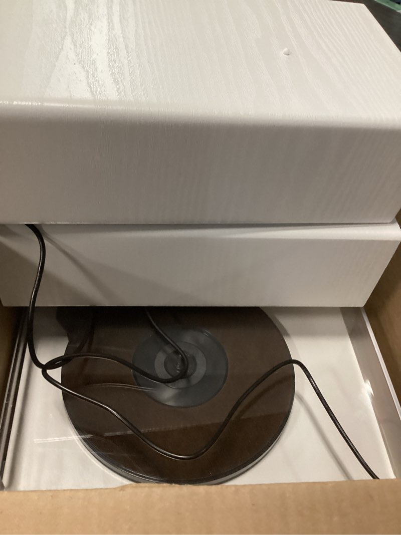 Condition photo showing Good Condition for record player with 2x external speakers bluetooth input turntable, belt-driven 3-speed (33, 45, 78 rpm) lp player turntables for vinyl records, record players with rca output, aux in, auto stop, white