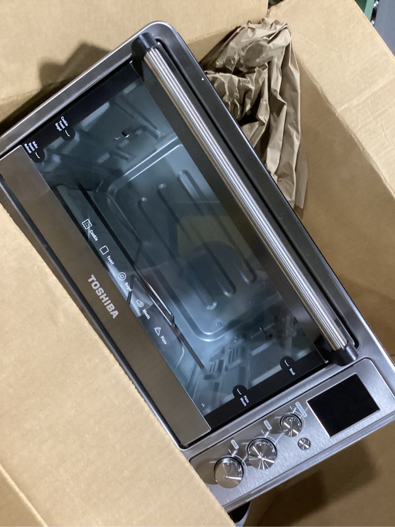 Condition photo showing Good Condition for toshiba ac25cew-ss large 6-slice convection toaster oven countertop, 10-in-one with toast, pizza and rotisserie, 1500w, stainless steel, includes 6 accessories stainless steel 25l (ac25cew-ss 10-in-one)