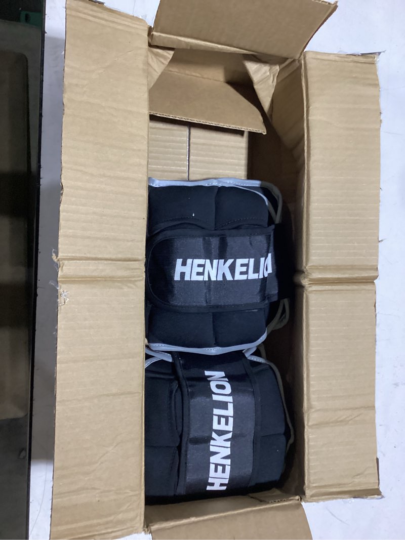 Condition photo showing New/Like New for henkelion 1 pair 2 3 5 10 lbs adjustable ankle weights for women men kids, strength training wrist and ankle weights sets for gym, fitness workout, running, lifting - black grey pink blue purple black 10 lbs (x2)