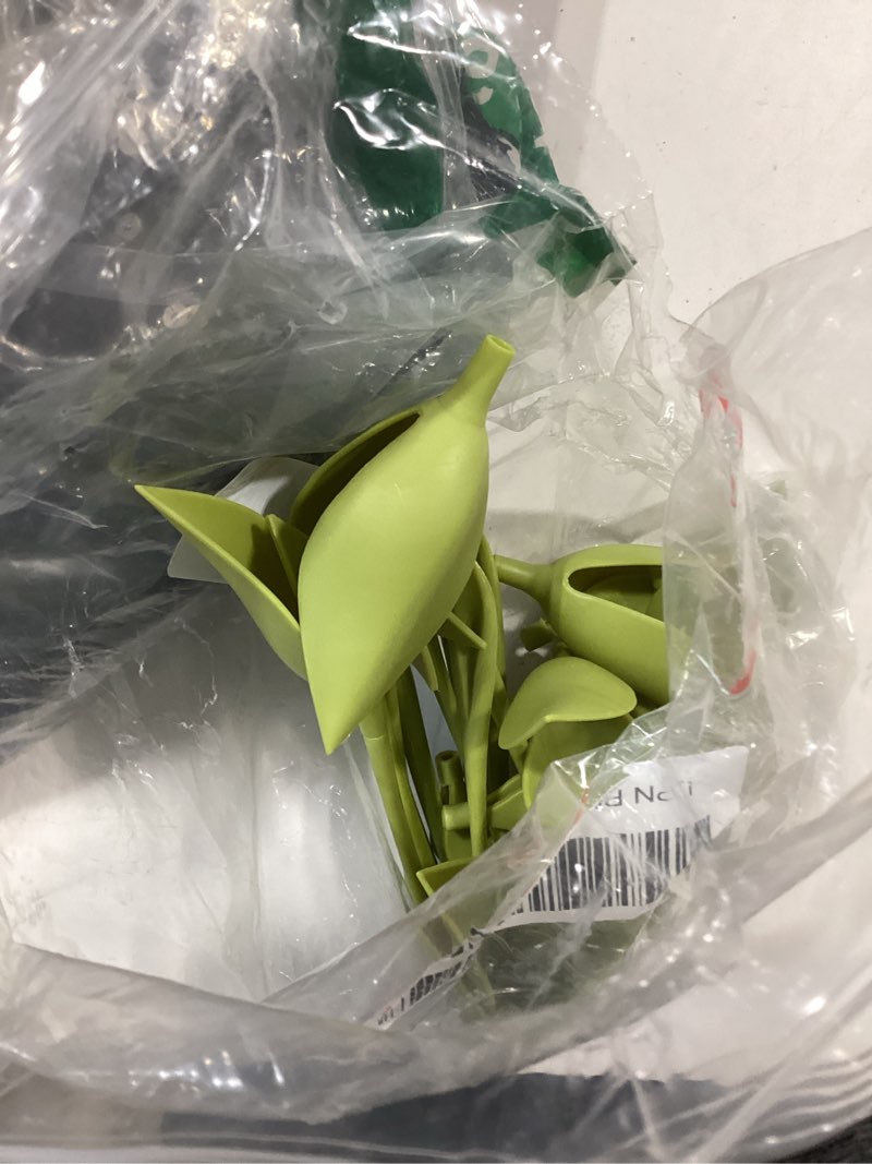 Condition photo showing Good Condition for set of 10 rose napkin holders, handcraft flower napkin rings set, origami flower tools, abs, rose stem napkin holders for romantic table settings and party (green)