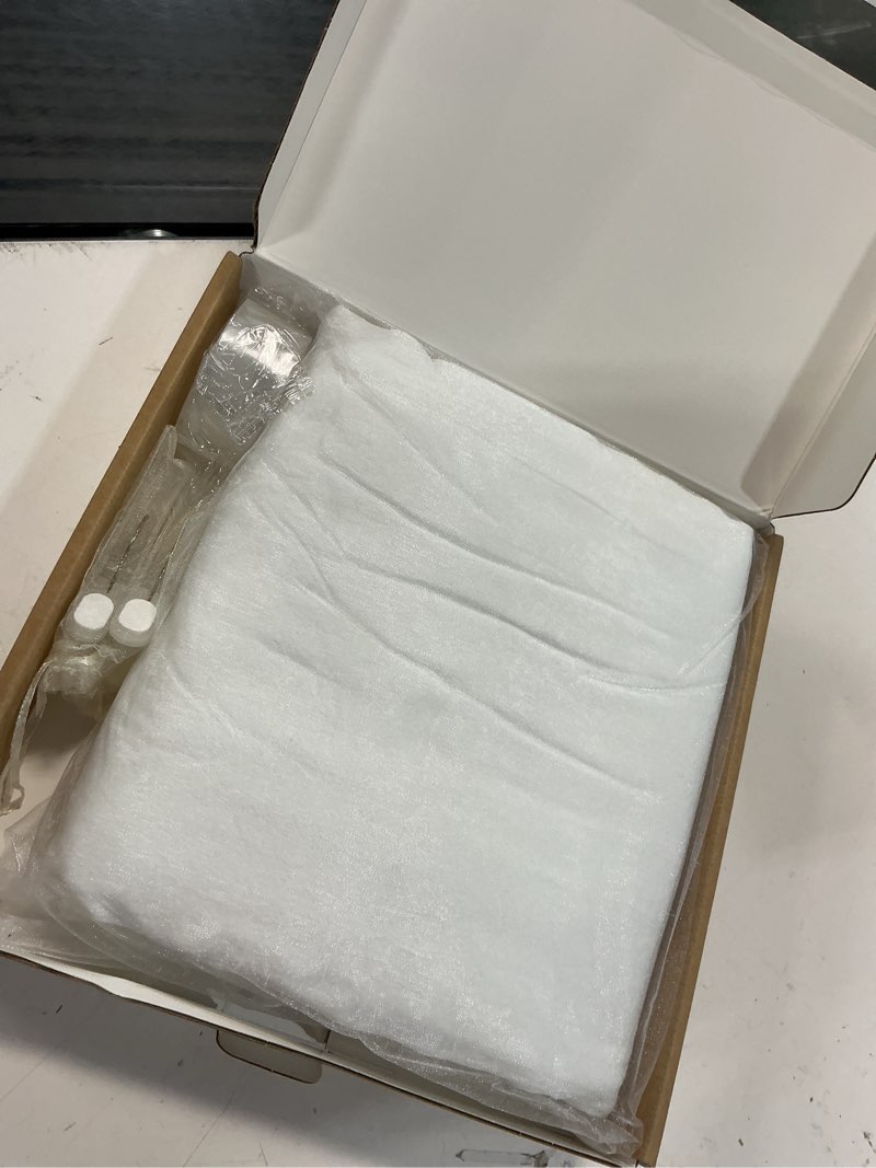 Condition photo showing Good Condition for ling's moment white wedding table cloths in premium crumpled velvet, 9ft x 11ft, fits 4ft/6ft rectangular/round sweetheart&head table for wedding reception, bridal shower, birthday decoration,banquet wt-white