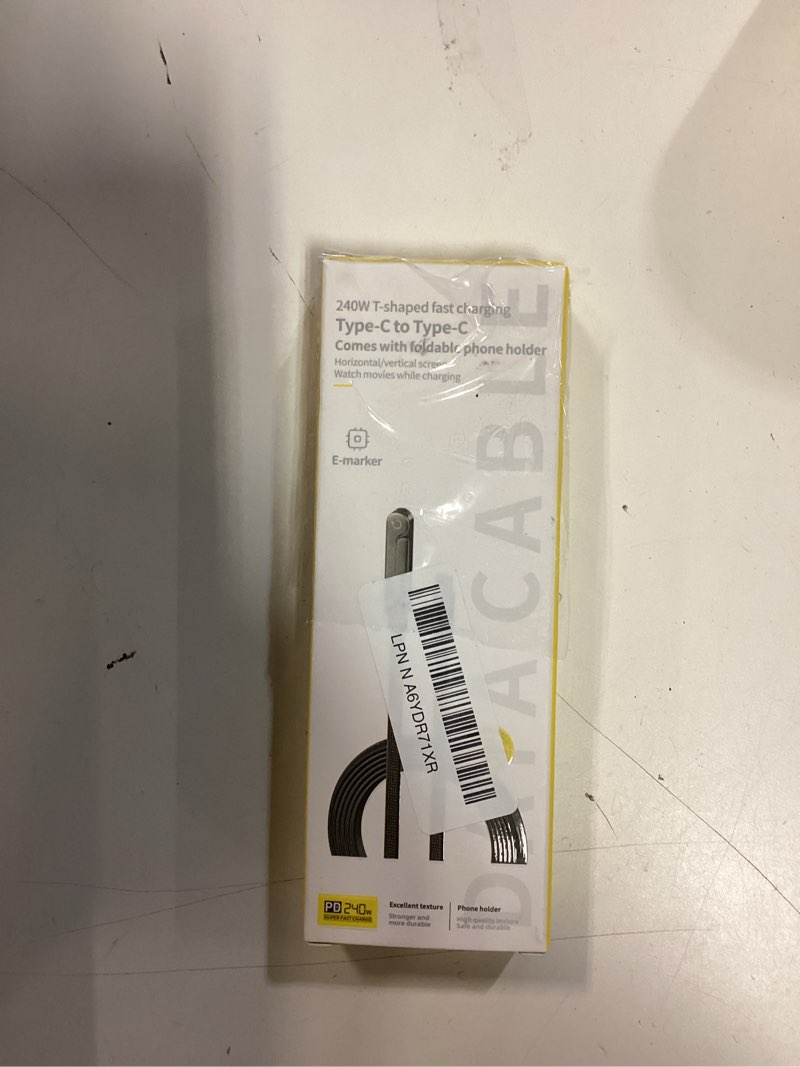 Condition photo showing New/Like New for usb c to usb c cable, 5-foot 240w usb c charge cable with invisible phone holder function, right angle usb c cable, suitable for iphone 17 pro max, 16, 15 series, samsung galaxy s25, s24 ultra, etc. black