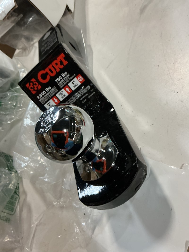 Condition photo showing As Is for CURT 45041 Trailer Hitch Mount with 2-5/16-Inch Ball & Pin, Fits 2-Inch Receiver, 7,500 lbs, 2-In Drop, Gloss Black Powder Coat