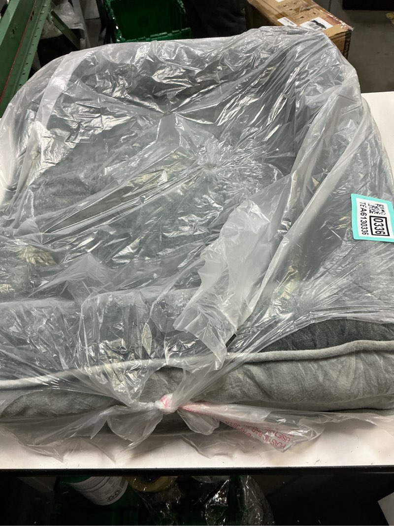 Condition photo showing As Is for Orthopedic Dog Bed with Sides - Dog Sofa Beds for Medium Dogs, Supportive Foam Pet Couch Bed with Washable Removable Cover, Waterproof Lining and Non-Slip Bottom, Grey - M 28.0"L x 23.0"W x 6.5"Th Grey