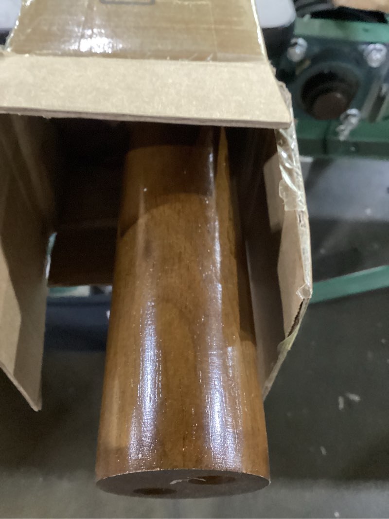 Condition photo showing Good Condition for qlly 28 inch round solid rubber wood table legs, walnut finish wooden desk legs with adjustable leveling feet, set of 4 for diy dining table, home office and furniture replacement 28 inch walnut