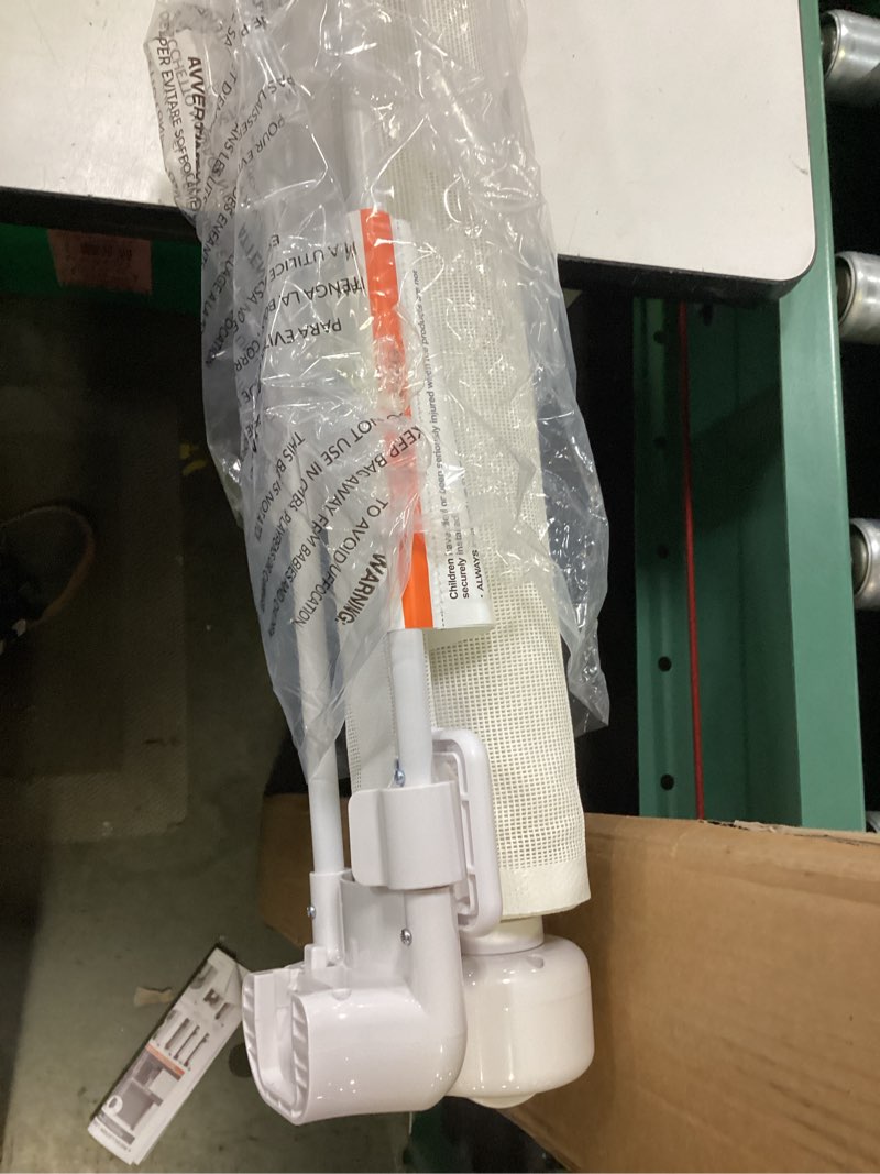 Condition photo showing Good Condition for miumoon 120 inch retractable baby gates 42 inch tall, retractable gate with reinforced strip design to prevent crawling through, 10 ft extra wide retractable dog gate for indoor/outdoor white 42" tall x 120" wide