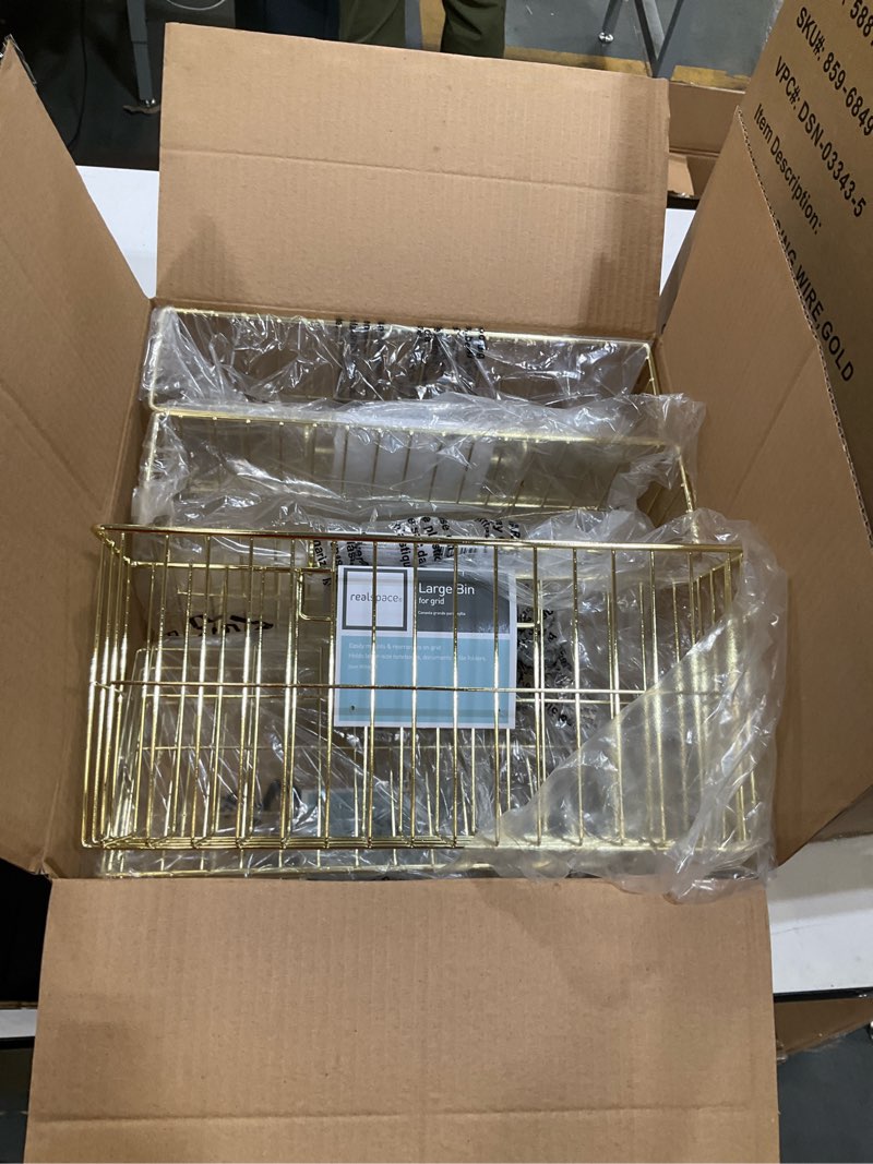 Condition photo showing Good Condition for realspace® gold wire hanging organizer system, letter file attachment, 4pcs