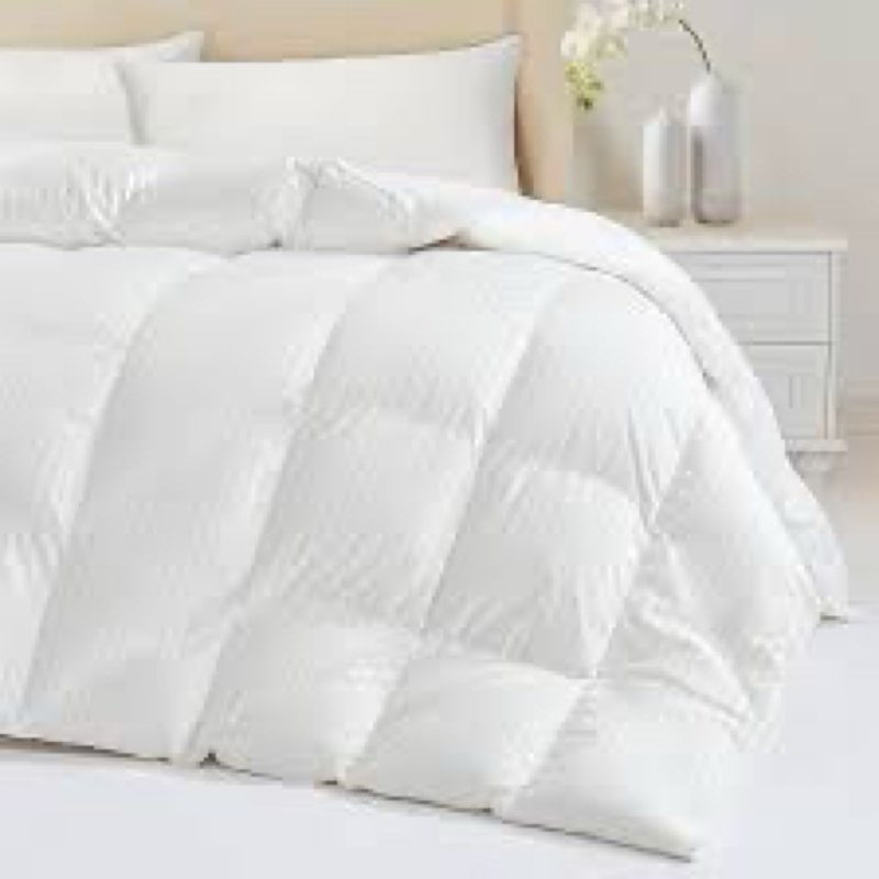 Down Feather Fiber Comforter King Size - All Season Luxury Hotel Duvet Insert, Medium Warmth, 750+ F