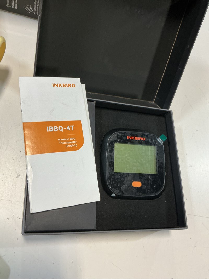 Condition photo showing As Is for inkbird wifi meat thermometer ibbq-4t, wireless wifi bbq thermometer for smoker, oven | app calibration temp graph | mobile notification timer alarm | rechargeable digital grill thermometer, 4 probes
