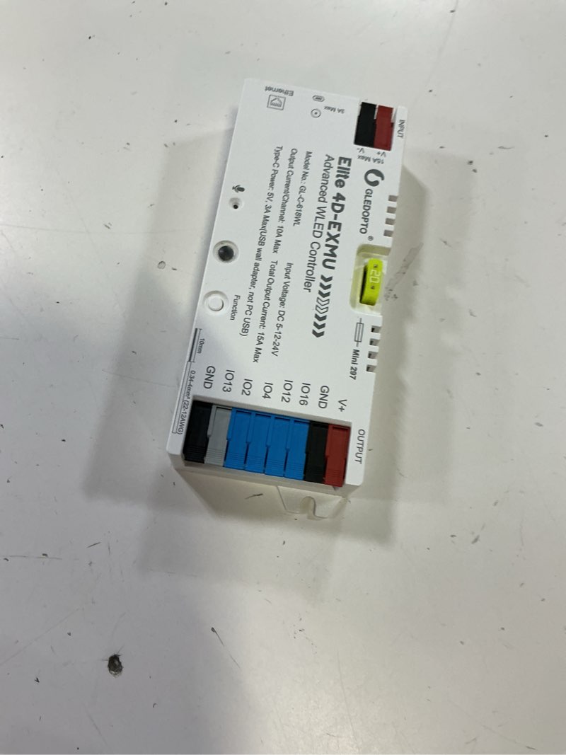 Condition photo showing Good Condition for gledopto elite esp32 wled led strip light controller 4 outputs ethernet microphone uart energy saving relay 20a pluggable fuse diy dynamic for ws2811 ws2812 sk6812 ws2815 digital addressable rgb ic 4 output with ethernet white