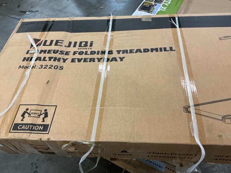 Condition photo showing As Is for Yuejiqi homeuse folding treadmill healthy everydar 3220S