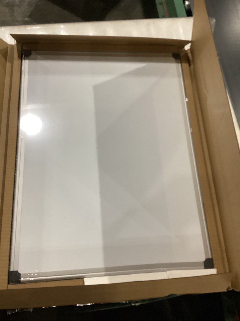 Condition photo showing New/Like New for VUSIGN Magnetic White Board Kit for Wall 24" x 18", 1 Dry Eraser & 2 Multicolor Markers & 4 Magnetic Pins, Sliver Reinforced Aluminum Frame for Home, School, Office 24"W x 17.8"H