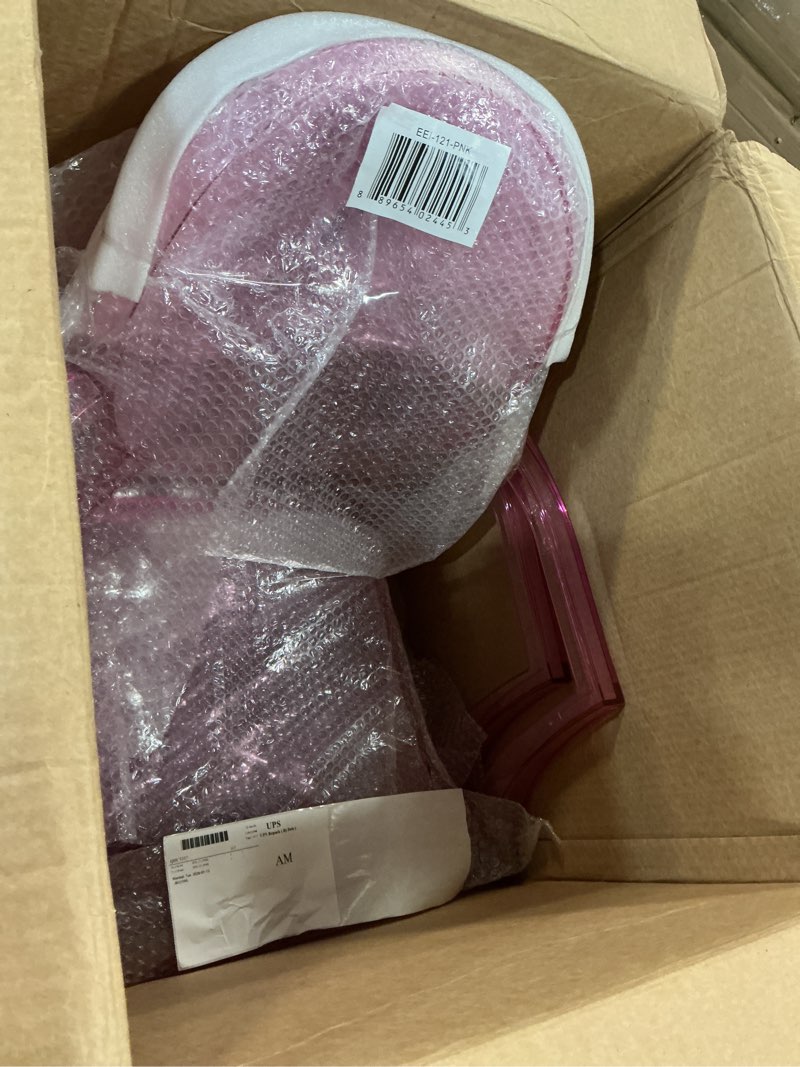 Condition photo showing New/Like New for Modway Casper Modern Acrylic Stacking Kitchen and Dining Room Arm Chair in Pink - Fully Assembled ( 2 pieces) 