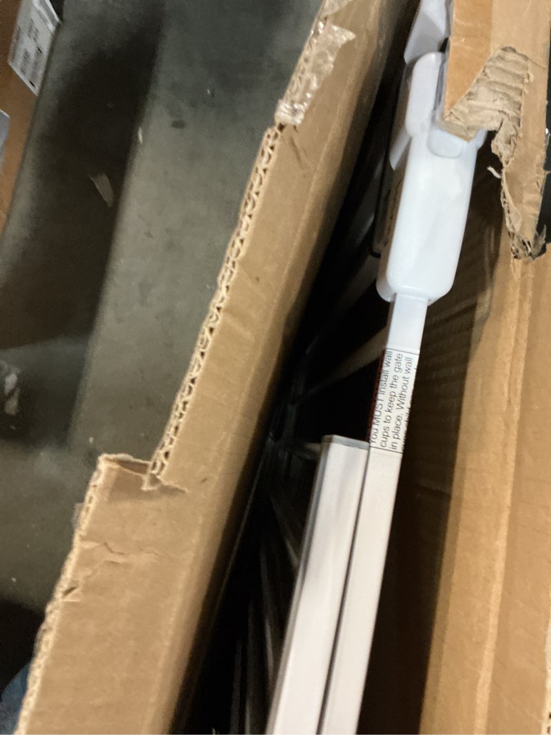 Condition photo showing New/Like New for keny 29"-42.5" baby gate for stairs, auto close safety dog gate, pressure mounted easy walk through pet gate for doorways, durable stair gate, 30" tall, white