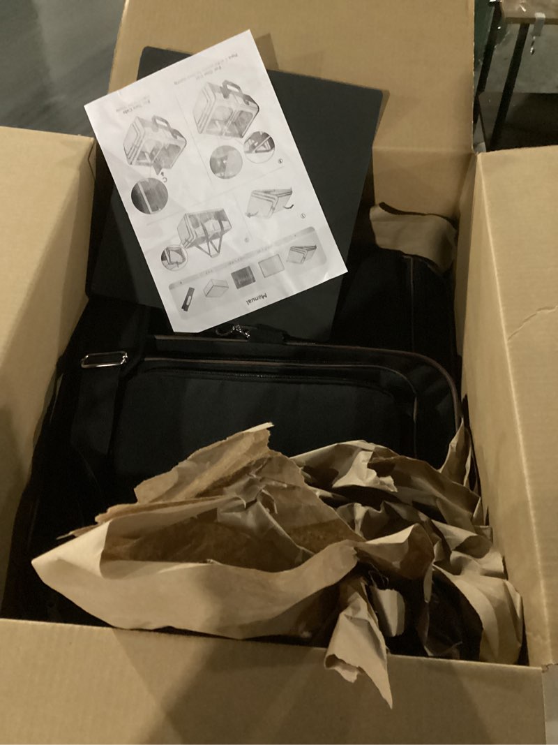 Condition photo showing New/Like New for Large Cat Carrier for 2 Cats with 2 Litter Boxes, A.FATI Expandable Foldable Double Pet Carrier with Removable Divider, Breathable Mesh Oxford Cat Travel Crate for Car/Camping/Vet, Black