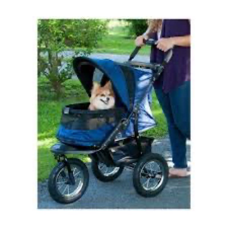 pet gear no-zip jogger pet stroller for cats/dogs, zipperless entry, airless tires, easy one-hand fo