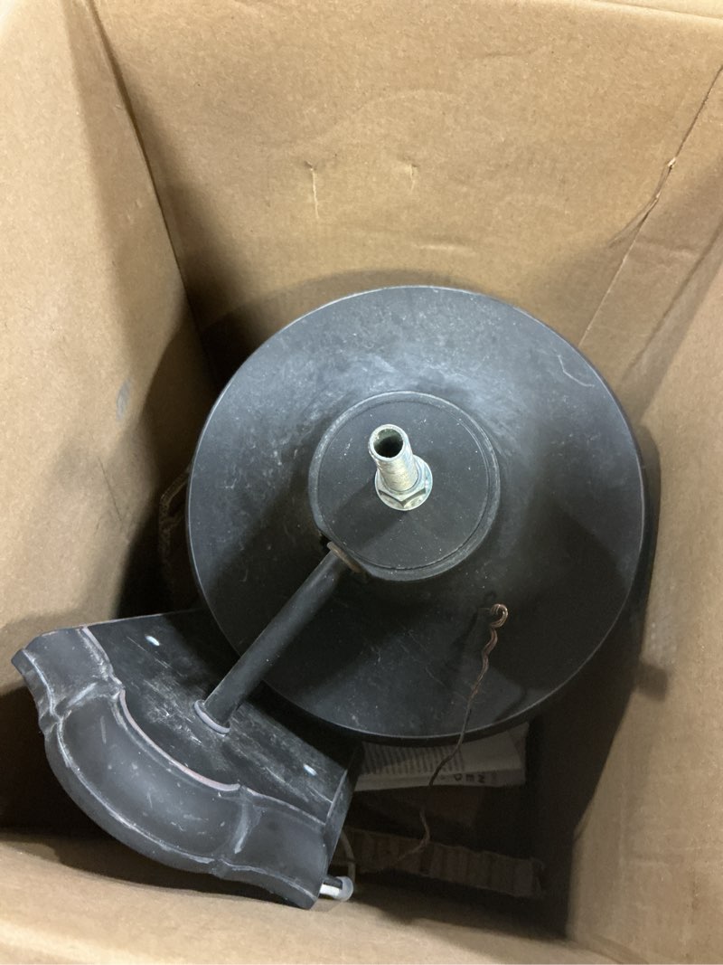 Condition photo showing As Is for allen + roth castine 1-light 14.38-in h oil-rubbed bronze led, outdoor wall light
