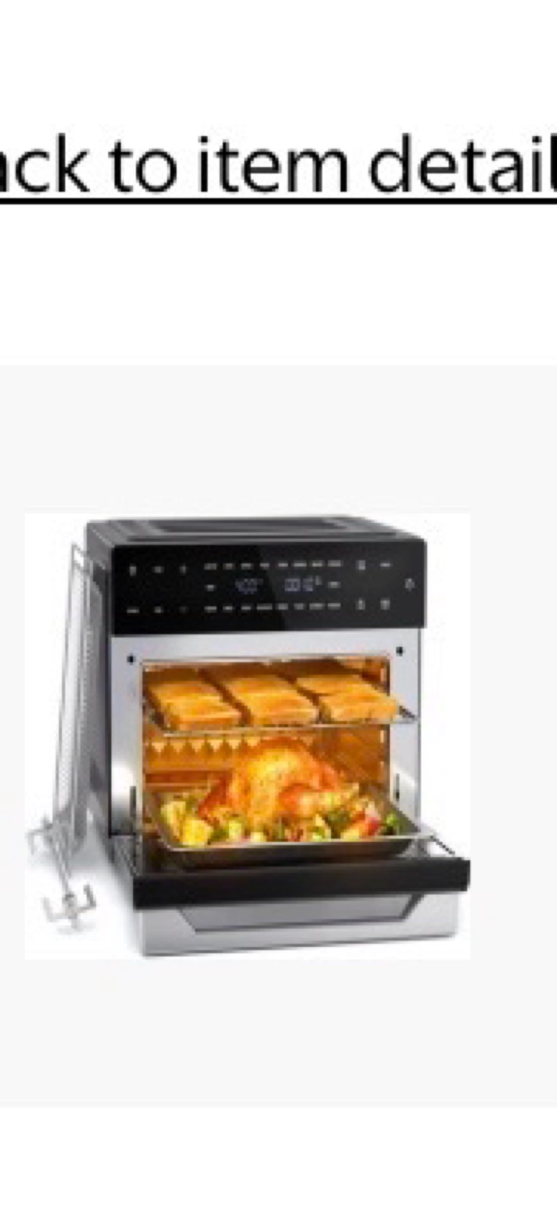 for Aeitto 32-Qt Air Fryer Toaster Oven, 19-in-1 Convection Countertop Oven with Rotisserie & Dehydrator, 6 Accessories