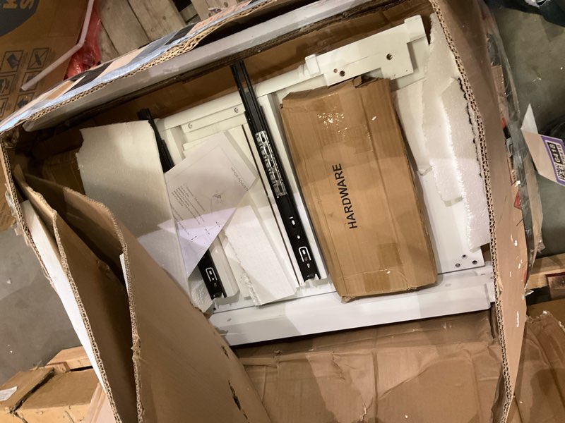 Condition photo showing As Is for Correll 48" Clover Shaped Classroom Activity Table, Height Adjustable (19"-29") Blue Top, Black Edge