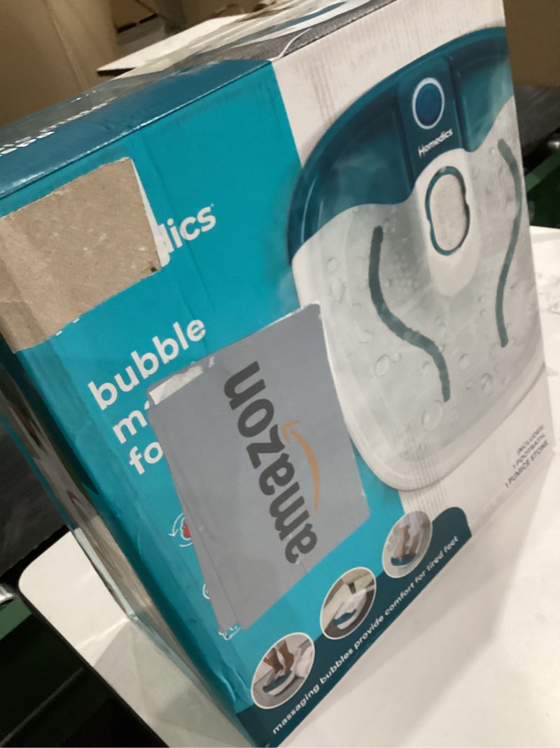 Condition photo showing Good Condition for Homedics Bubble Mate Foot Spa, Toe Touch Controlled Foot Bath with Invigorating Bubbles and Splash Proof, Raised Massage Nodes and Removable Pumice Stone