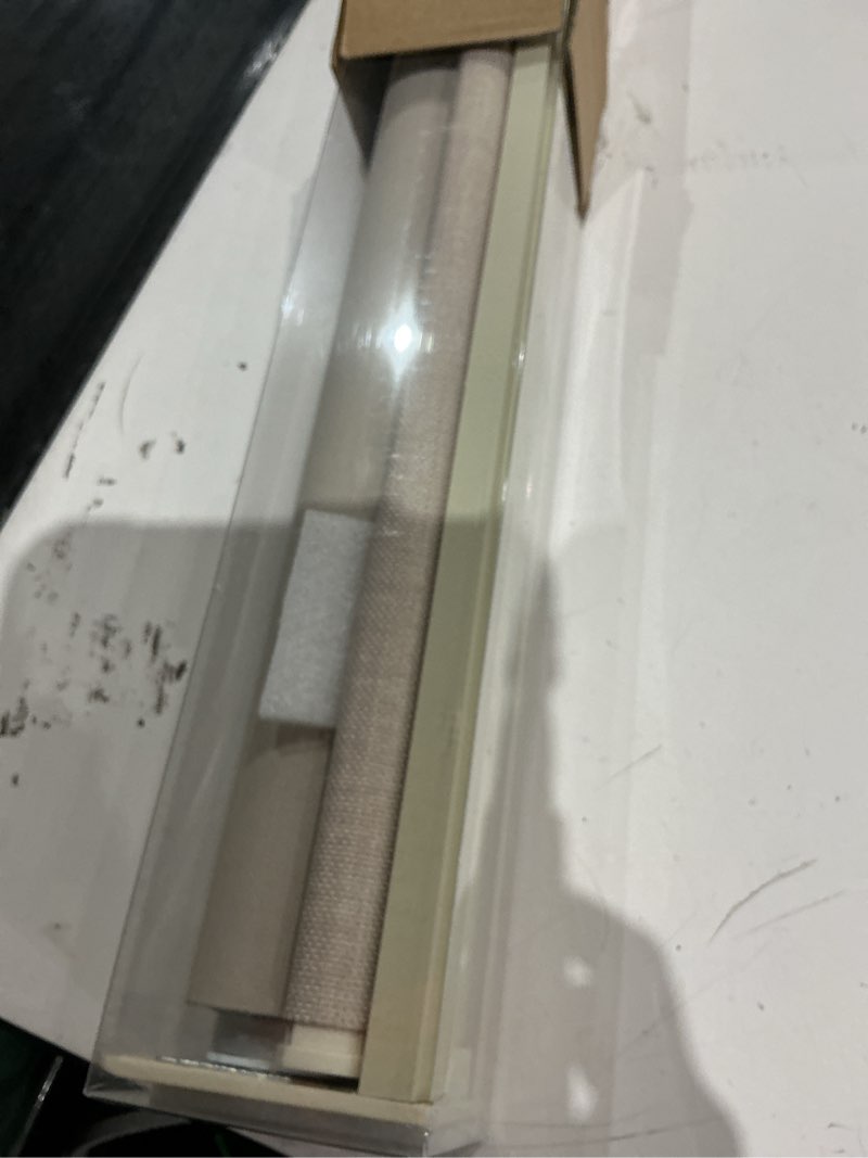 Condition photo showing Good Condition for blackout roller shades for bedroom window cordless free-stop blinds with valance uv protection 100% black out linen shades blinds for indoor bathroom windows living room beige oatmeal 31" w x 72" h oatmeal 31"w x 72"h