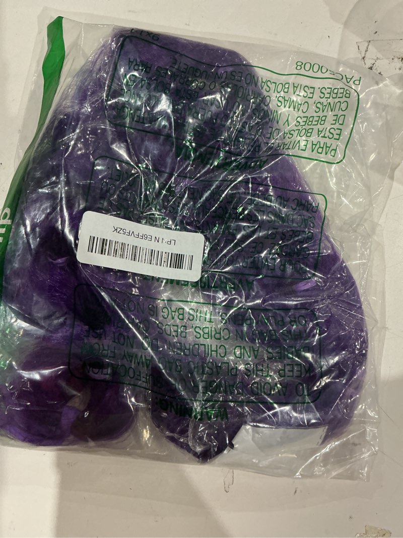 Condition photo showing As Is for 26 inch purple braids ponytail hair purple hair ponytail with tie synthetic hair extensions for halloween costume cosplay purple ponytail with hair tie