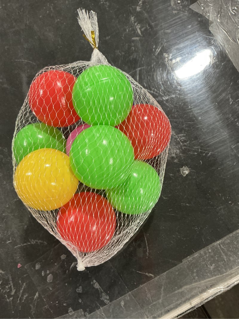 Condition photo showing As Is for langxun 10pcs soft plastic ball pit balls for kids, gift for baby toddler birthday christmas, ball pit play tent, baby kiddie pool water toys, party decoration  colors