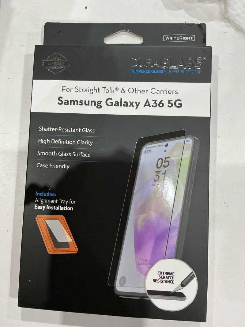 Condition photo showing New/Like New for duraglass tempered glass screen protector with quick installation tray for samsung galaxy a36 5g