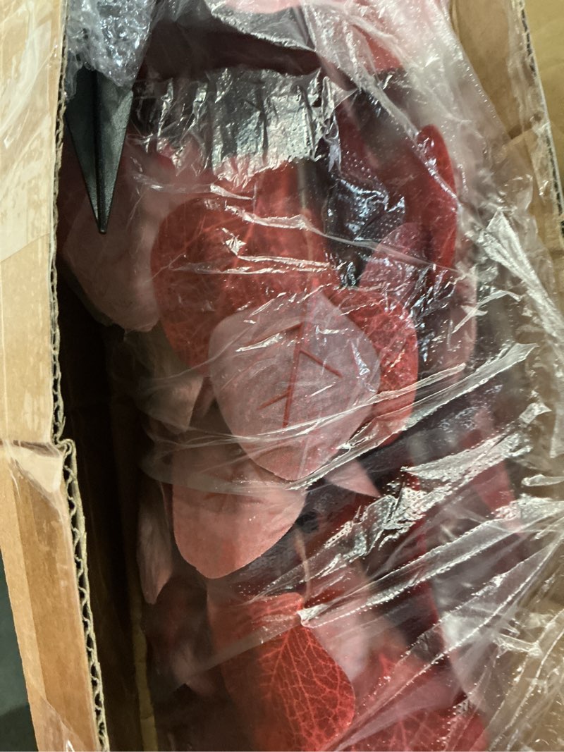 Condition photo showing Good Condition for 1 Pack Eucalyptus Artificial Tree, 4ft Faux Fall Tree with Spike, Christmas Decorations for Home Porch, Realistic Leaves Plant Decor for Outdoor Indoor,Without Vase Dark Red 1