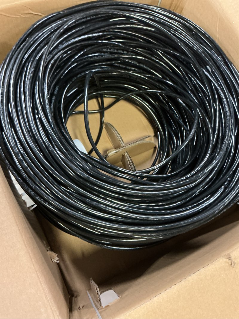 Condition photo showing Good Condition for Dripstone CAT6 Ethernet Cable 1000ft Bulk Network LAN Wire 23AWG Solid UTP 550MHz High-Speed Internet Cable Gaming, Streaming, Office, Home Use, Pull Box, Cat6 Bulk, Stable Connectivity - Black